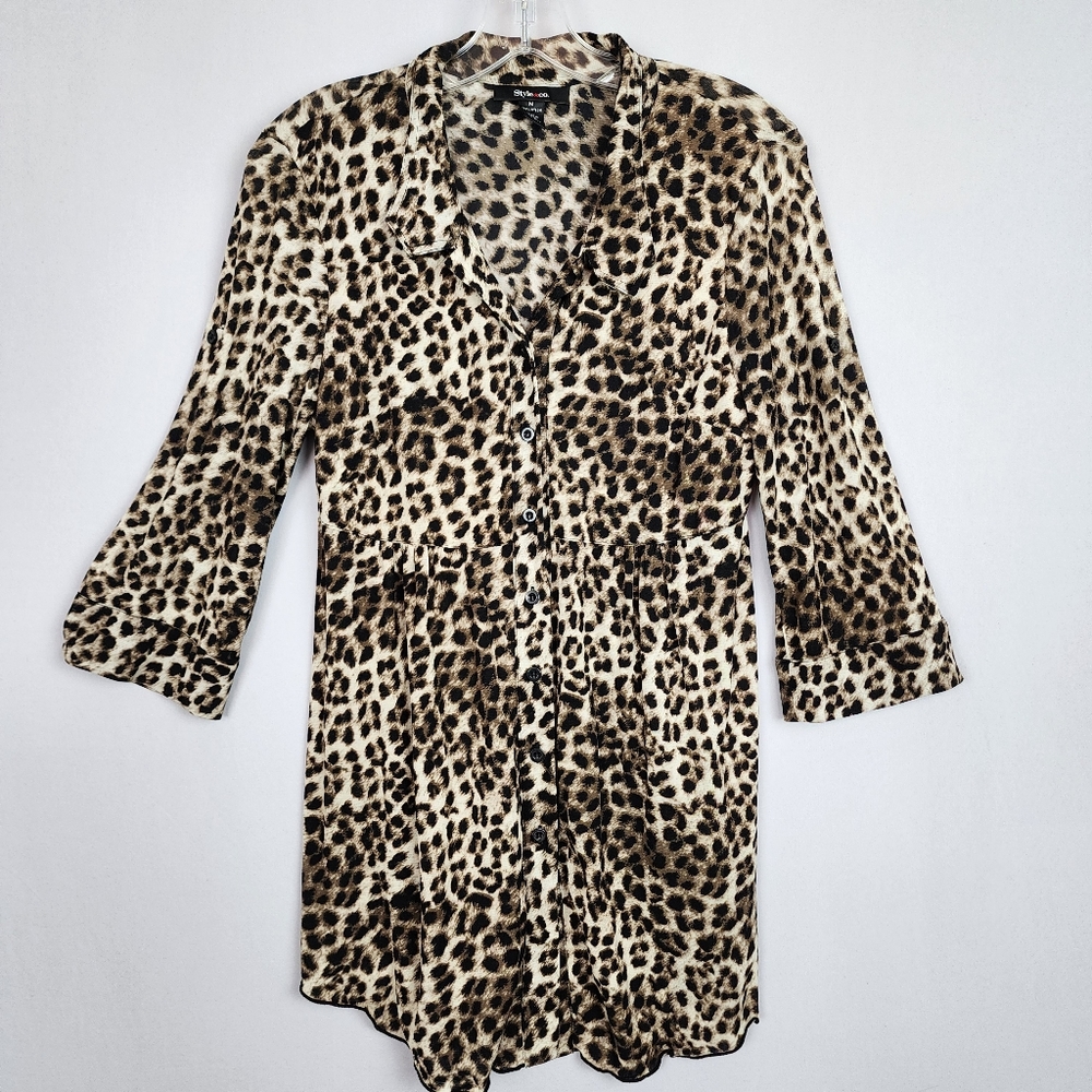 Style & co. Leopard Shirt -  Tunic Sz Medium